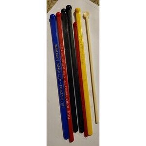 Vintage Bar Swizzle Sticks Lot of 7 Casino Lounge Advertising Mixed Colors